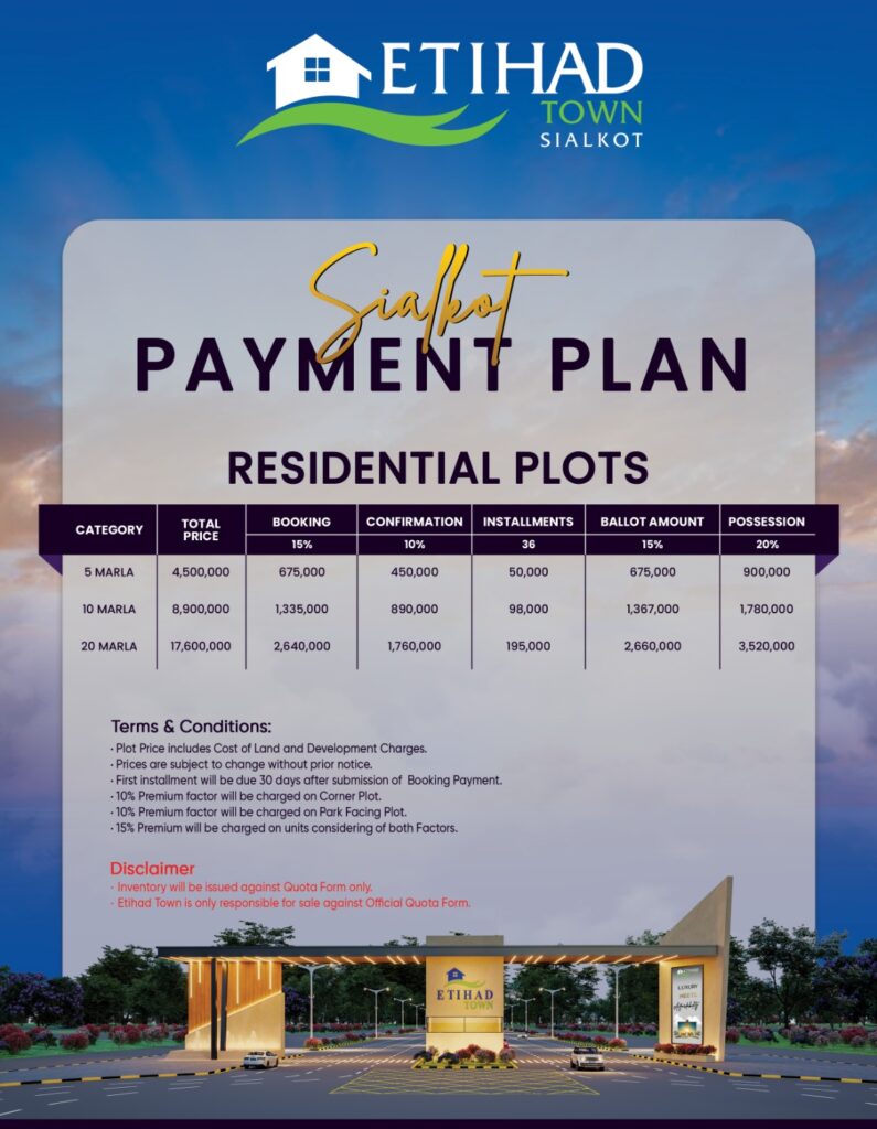 Etihad-Town-Sialkot_payment-Plan